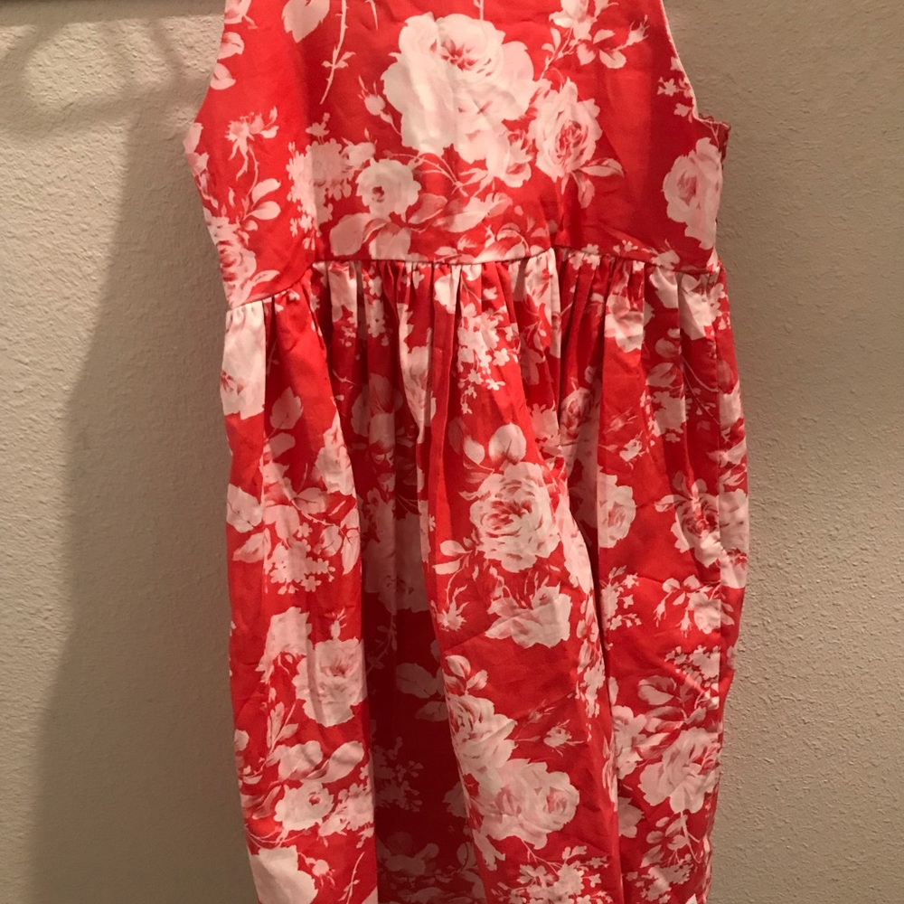 Maddy James Floral Red and White Dress NWOT
